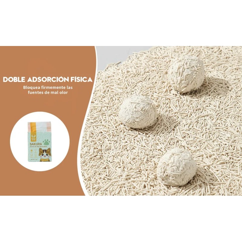 3pcs Tofu Arena Para Gatos 6 Litros Te Verde