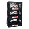 Juggernaut Storage 3-Pack Heavy Duty Plastic Milk Crates with Handles,