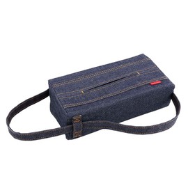 Napolex LF-147 Light Fizz Car Tissue Cover, Denim Pattern, String Included, Easy to Install on Headrests, Etc