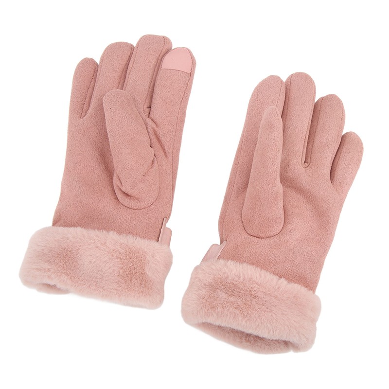 Pink USB Heating Gloves Hand Warmer Touch Screen Design Adjustable