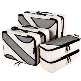 BAGAIL 6 Set Packing Cubes,Travel Luggage Packing Organizers(6Set Beige)