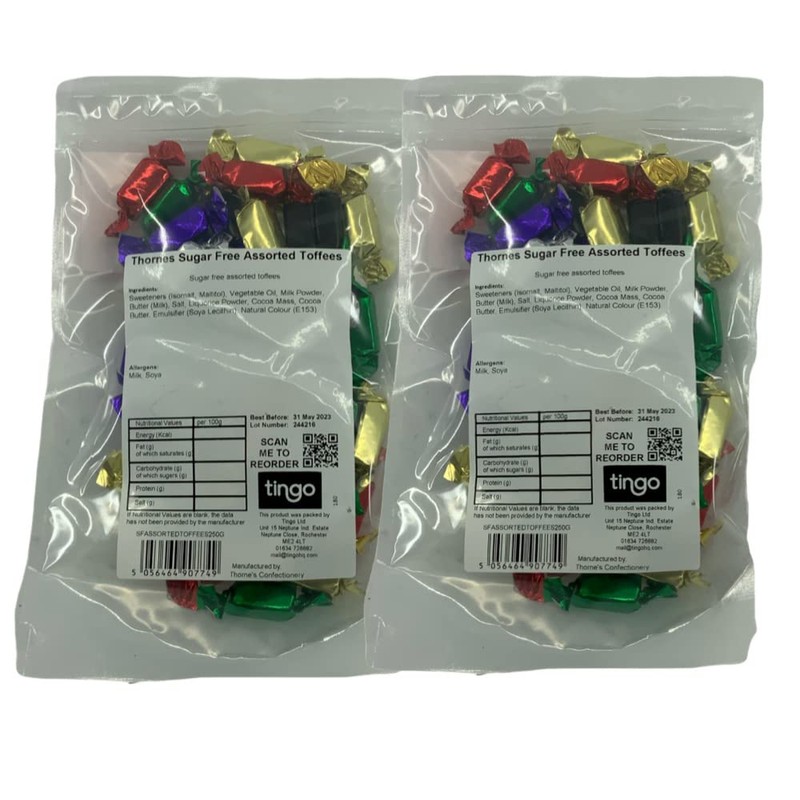 Sugar Free Assorted Toffees 500 Gram Bag (1/2 Kilo)