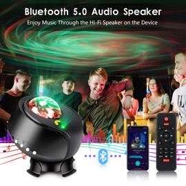 Sternenhimmel Projektor - Nachtlicht Sternenhimmel Galaxy Projector mit Fernbedienung, Timer & Bluetooth-Lautsprecher, Aurora Projektor Sternenlicht Projektor zum Deko Schlafzimmer