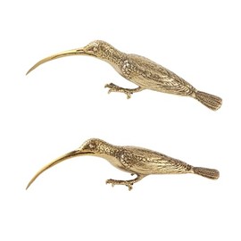 SHIDXIB 2Pcs Handcrafted Solid Copper Annunciation Bird Ornament for Micro Landscape Decor Office Desktop Home Decor