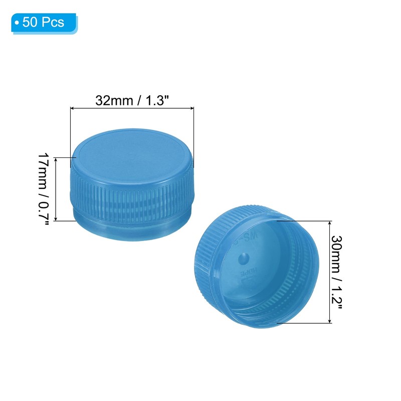 PATIKIL 1.2inch Plastic Bottle Caps for Crafts, 50Pcs Reusable Protection