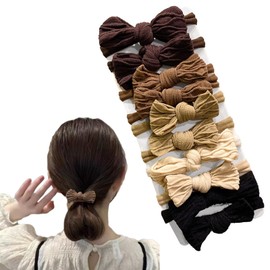 Doyime Bowknot Hair Rubber (5 Colors, 10 Pieces), Hair Accessories, Hair Accessories, Pile Fabric, Large Capacity, High Elasticity, Solid, Elegant, Popular, Korean Style, Stylish, School Entrance