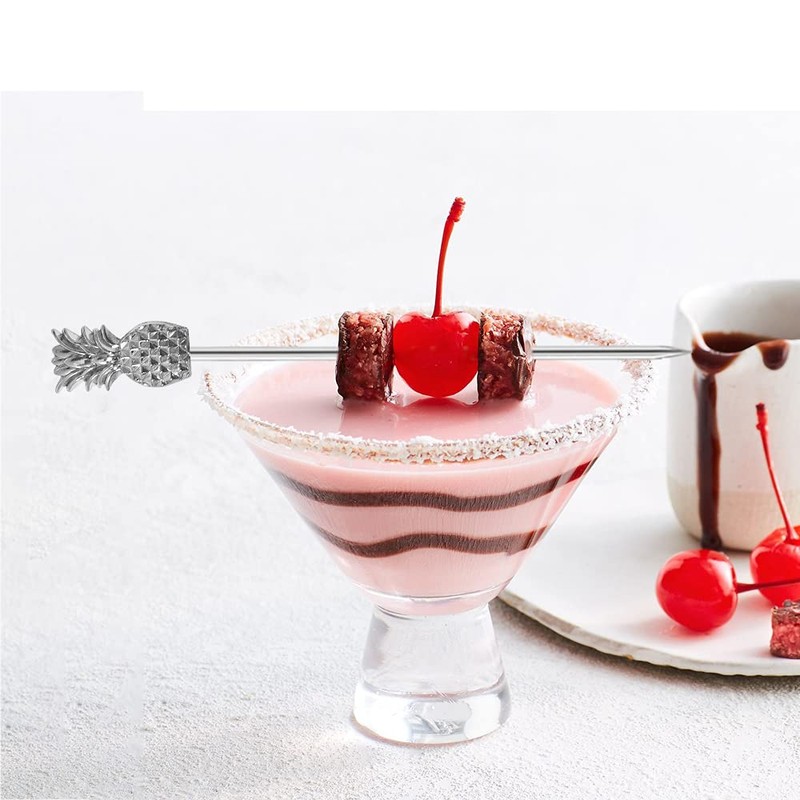 8Pcs Martini Cocktail Picks Reusable Olive Picks Garnish Skewer Fruit