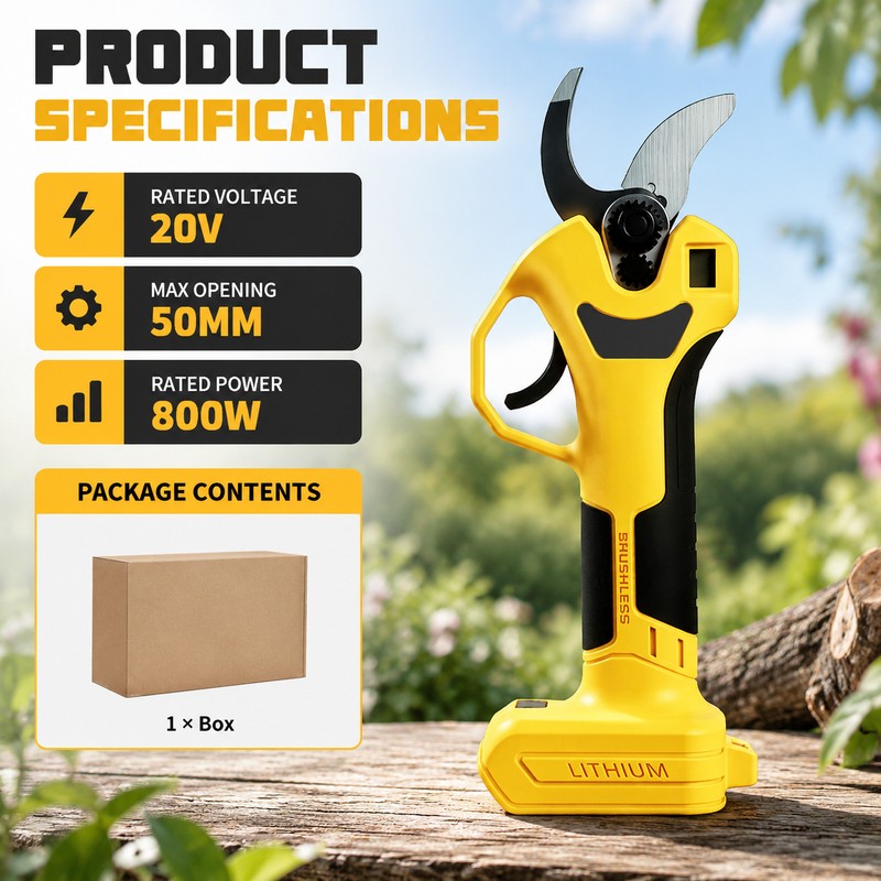 Cordless Electric Pruning Shears for Garden Trimming – Brushless Motor