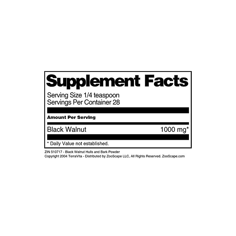 Black Walnut Hulls and Bark Powder (1 oz, ZIN: 510717)