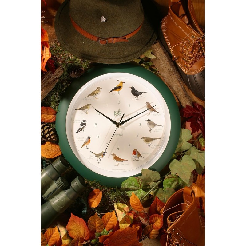 KOOKOO Singvogel Cream-Yellow, Singing birdclock Includes 12 Genuine Original Field