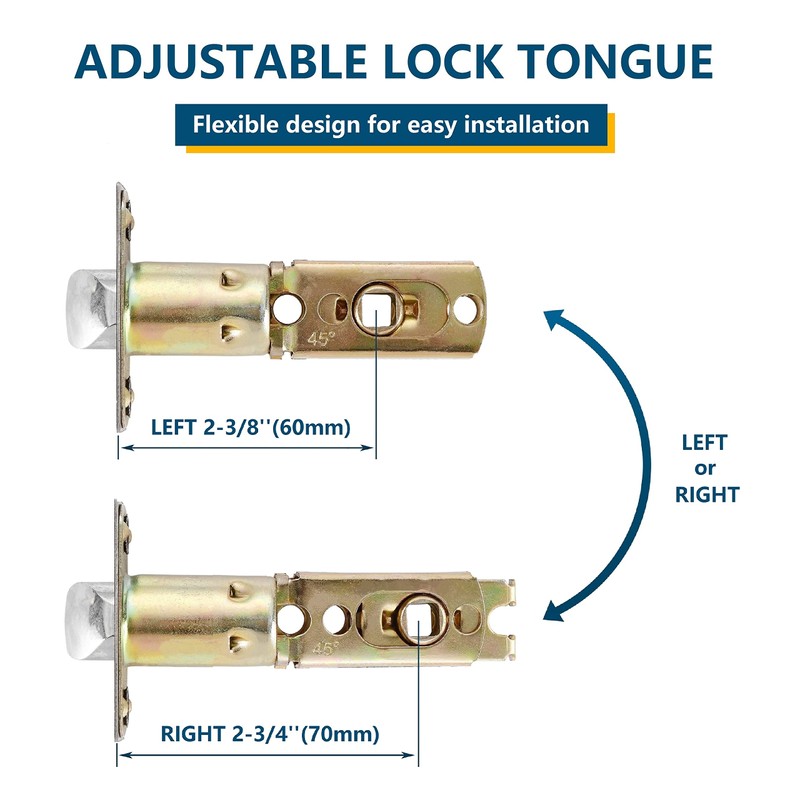 Leydebong 4 Pack Privacy Door Lock Door Handle Lever Keyless