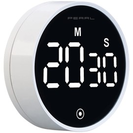 PEARL Digital Kitchen Timer with Rotary Wheel, LCD Display & Magnetic Holder (Digital Egg Timer, Digital Kitchen Clock, Gift Box)