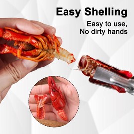 Crawfish Peeler, Crayfish Peeling Tool with Shrimp Peeler and Deveiner Tool, Includes 200PCS Disposable Gloves, Easy to Use