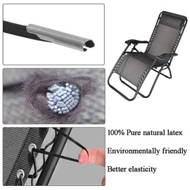 POFET Universal Replacement Cords Laces Recliner Replacement Elastic Cord for Zero Gravity Chair, Garden Sun Recliners, Lounge Chair and Bungee Chair, 4 Pack, Black