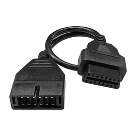 DUSCOKE OBD1 Scanner Connector, OBD1 12Pin Male to OBD2 16Pin Female Socket Convert Cable Adapter, Car Code Diagnostic Extension Tool Compatible with OBD II Diagnostic Interface (1PC)