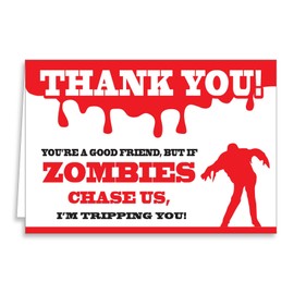 Guajolote Prints Funny Zombie Thank You Cards & Envelopes (12 Pack) for Birthday Parties
