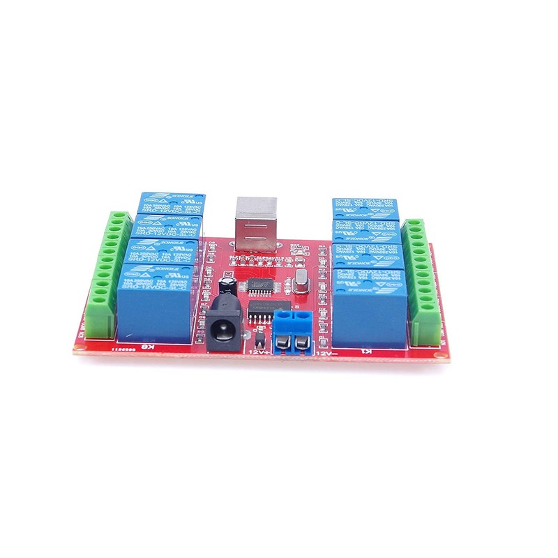 USB Switch Relay Module, 8-Channel 12V Computer USB Smart Switch