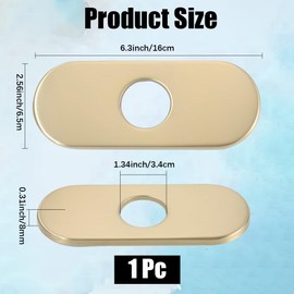 CREATCABIN Sink Hole Cover Deck Plate Oval Bathroom Faucet Deck Plate Faucet Hole Cover Pull Down Tap Stainless Steel Kitchen Plumbing Accessory for Bathroom Kitchen Vanity Sink Tap 6.3×2.56In Golden