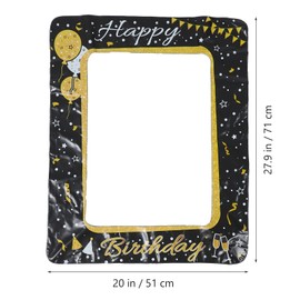 LUOZZY Inflatable Photo Frame Happy Birthday Photo Booth Props Inflatable Selfie Frame Party Decor Favor Supplies - 20Inx27.9In
