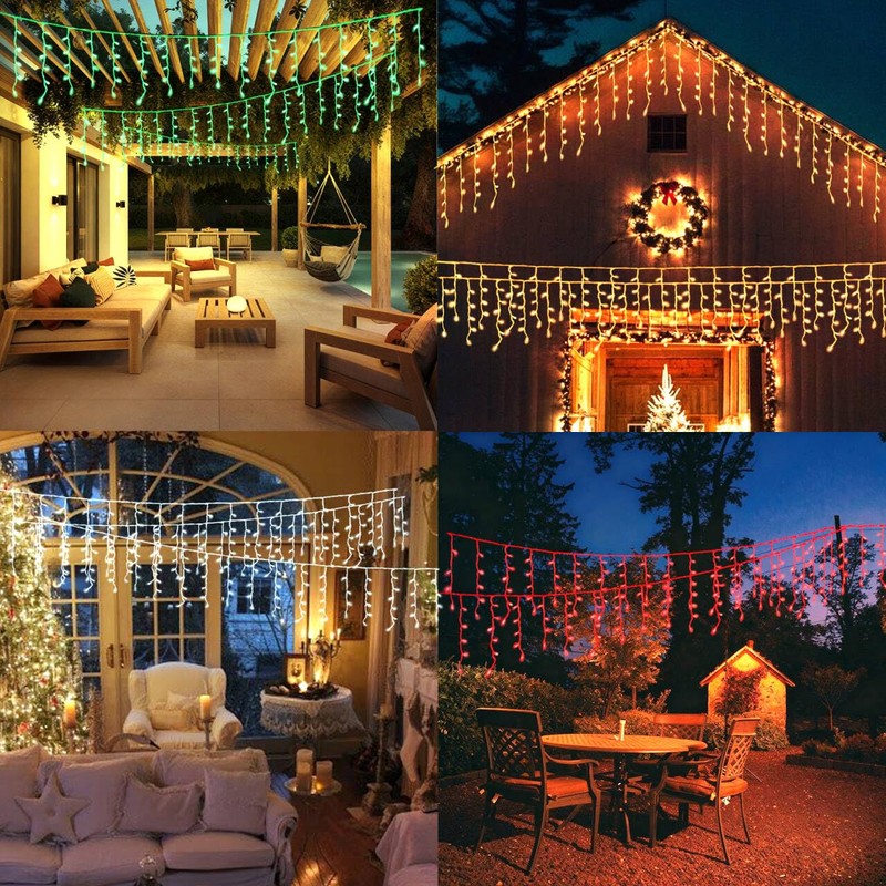 BAIRAYEN Smart Christmas Icicle Lights,66 FT 598 LED RGB Outdoor