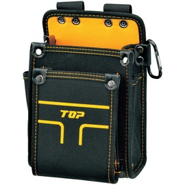 TOP TPD-201S Waist Bag for Electricians, 2 Tiers, Small, Diagonal Insertion Function, Tape Holder Included, Carabiner Included, Tool Holder, Tool Holder