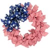 Northlight Stars and Stripes Patriotic Ribbon Wreath - 24"