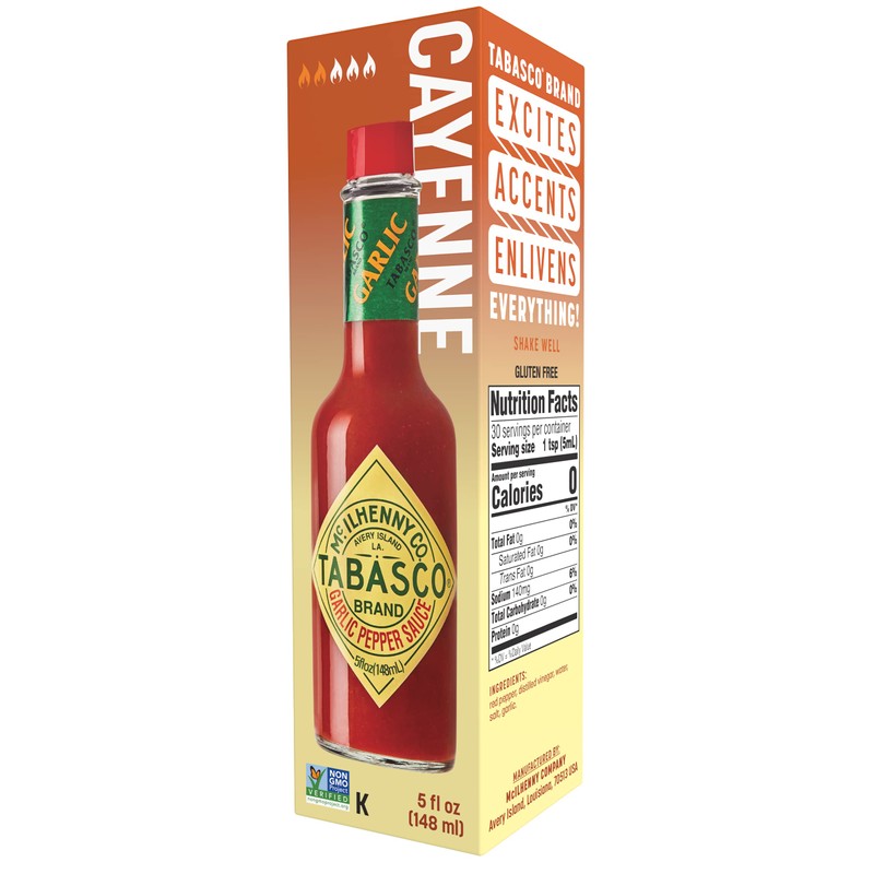 TABASCO® Brand Cayenne Garlic Pepper Sauce, 5 oz (Pack of