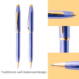 CROSS Century II Lavender Blue Ballpoint Pen [Premium Gift Box + Gift Shopper] Premium Permanent Ballpoint Pen, Medium Point "Present or Gift" Gift, Father's Day, Promotion Gift