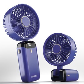 Premium Portable Fan | 5-speed Turbo Airflow | Digital Display | USB rechargeable | Foldable Pocket Size
