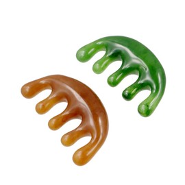 GUDEKIKL 2Pcs Resin Scalp Meridian Massage Combs, Wide Tooth Massage Comb, Handheld Scalp Massage Comb, Multifunctional Head Massager Comb Guasha Tool for Relaxation