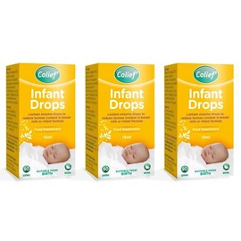Colief 3 X 15ml - Colief Infant Drops | Lactase Enzyme Drops | Natural Colic Relief for Babies | Reduces Bloating, Wind and Crying.