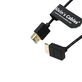 Alvin's Cables HDMI Cable 8K 2.1 High Speed Atomos Ninja V HDMI Monitor Right Down Cable for Z Cam E2 for Sony FS5 | FS7| Cameras A7S3 39.4" | 1m