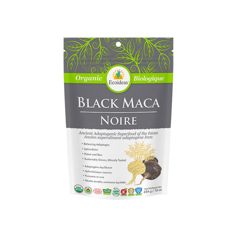 Ecoideas Organic Raw Maca, Black Maca / 454g