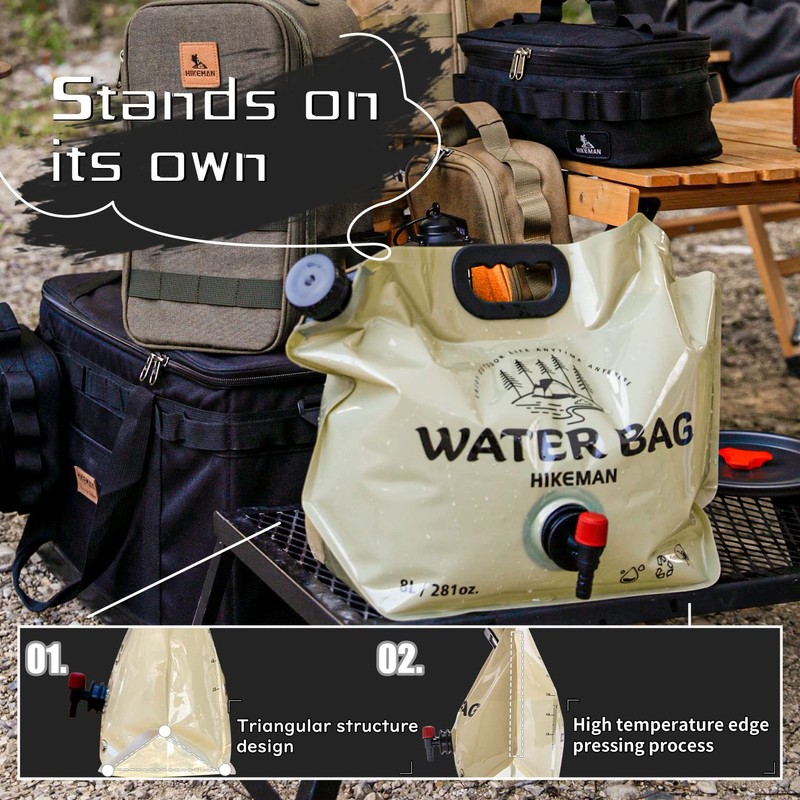 HIKEMAN Camping Water Container Bag - Collapsible Water Storage Carrier