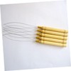 Gatuida 5pcs Hair Extension Loop Needle Threader Wooden Handle Hair