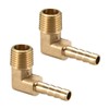 sourcing map Brass Barb Hose Fitting, 90 Degree Elbow 6mm