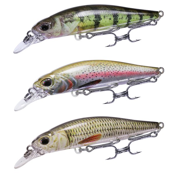TABKSOLA Wobbler Pike Set, 9 cm/9G Minnow with Biomimetic Coating,
