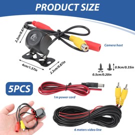 Reversing Camera, AHD 4K Aurora 720P Reverse Camera Car Backup Camera with Night Vision Front/Rear View Camera Universal IP68 Waterproof 170 Degrees Wide Viewing Angle for Cars, Trucks, and Vans