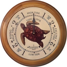 WEST & CO. 6" OAK TURTLE TIDE CLOCK BY WEST & CO.