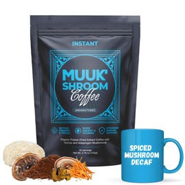 MUUK' SPICED COFFEE | Organic Mushroom Coffee | Cacao, Cinnamon & Cardamom | Adaptogen Mushroom Blend | Better Focus, More Energy and Stronger Immune Defense | 4.7oz (135g) 30 Servings