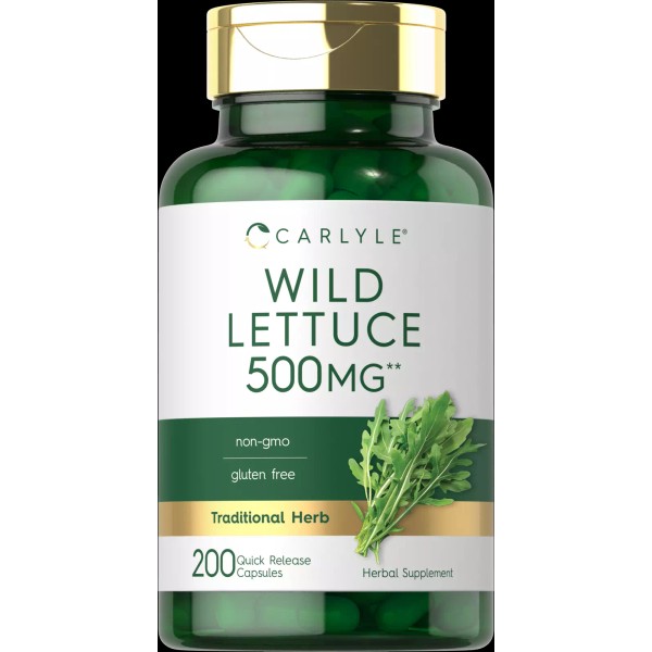Carlyle Wild Lettuce Extract 500mg | 200 Capsules | Non-GMO,