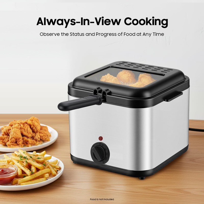 Deep Fryer with Basket, 2.5l Fryer Pot with Basket, 1000w