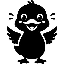 Pack of 6 Cute Baby Duck Fun Sticker - Waterproof Decal - Easy to Apply - Use on Car's, Laptops, Mirrors, Water Bottles, Scrapbooking, Fun Gifts, Nursery Decor (6)