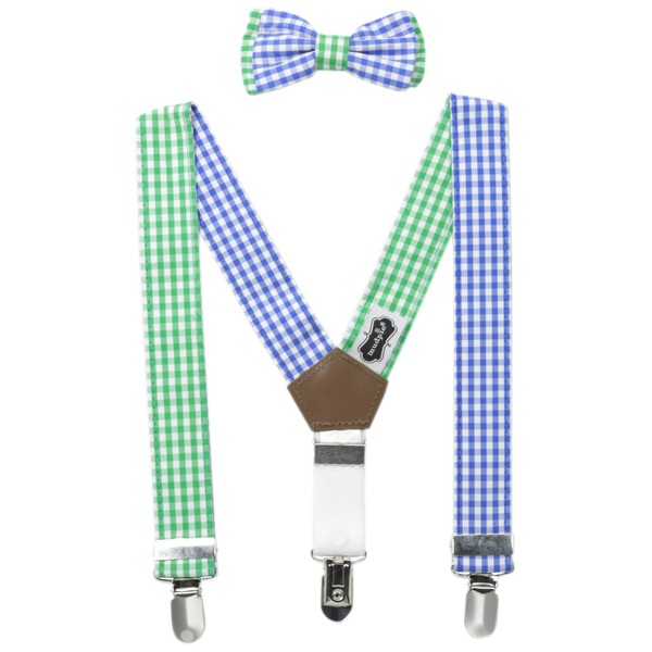 Mud Pie Baby-Boys Newborn Gingham Suspender and Tie Set