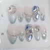 Aqua Bling Handmade Nail Tips - Long Stiletto / 아쿠아