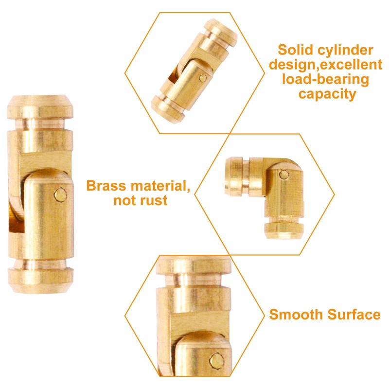 BUXIMN 20Pcs Barrel Hinges, 15×5mm Hidden Brass Barrel Hinge Small