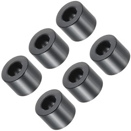 Unifizz M5 Black Aluminium Spacers, 6Pcs Round Metal Spacer Tubes 5.2mm ID x 10mm OD x 8mm Length Unthreaded Aluminium Standoff for M5 Screw Bolt Assemblies