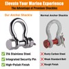 Riayer 3/8" Bow Shackle (Pin 3/8", Jaw 1/2") 2-Pack, 316