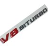 Red Black for Benz V8 BITURBO Side Adhesive Nameplate Logo