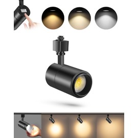 VANoopee 3-Color Zoomable 20W LED Track Lighting Heads H Type Track Light Heads Dimmable Bright Ceiling Spotlight Fixtures for Kitchen, 3000K 4000K 5000K Adjustable, CRI90+ 15°-60° 2000lm Black 1 Pack